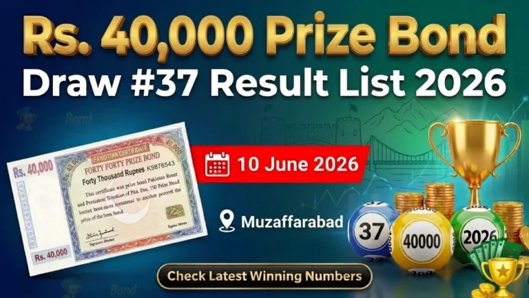 Rs. 40,000 Premium Prize Bond Result 2026 | Check Online