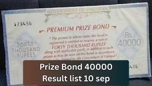 Rs. 40,000 Prize Bond Draw #38 Result – 10 September 2026